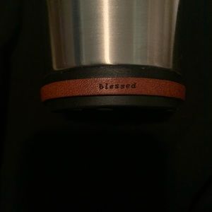 Leather “blessed” clasp bracelet